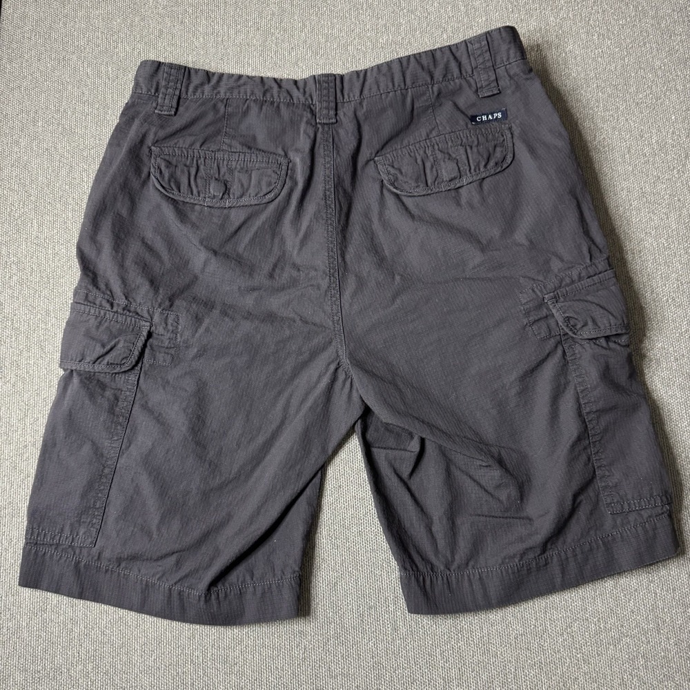 Chap's Men's Classic Gray Cargo Shorts Size 30 100% Cotton ,Outdoors, Hiking,USA - Picture 8 of 10